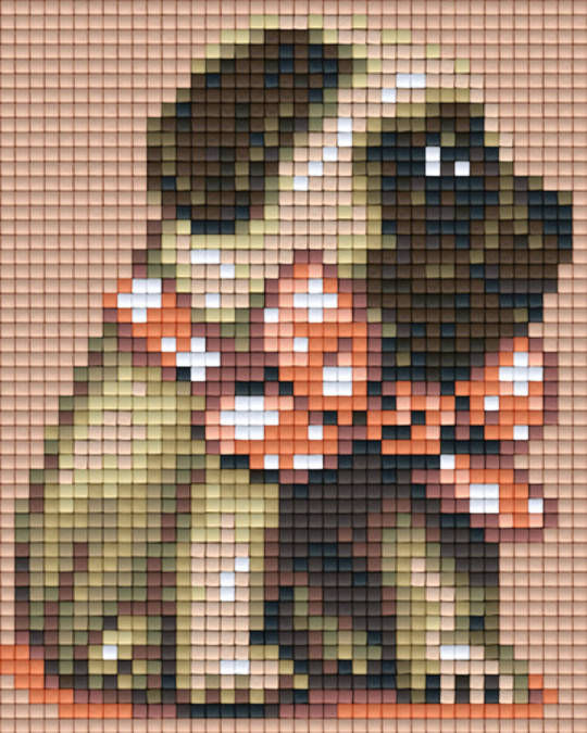 Peach Bow Pug One [1] Baseplate PixelHobby Mini-mosaic Art Kits